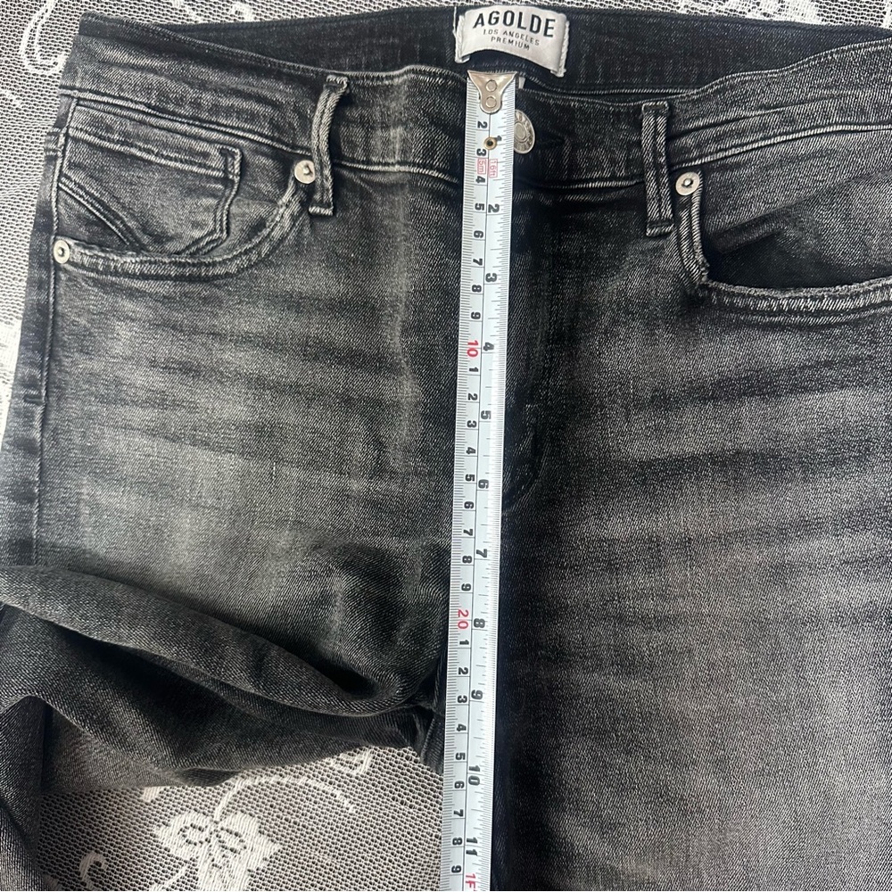 Agolde Sophie Rise Skinny Distressed Jeans in faded black  Sz 28 - Picture 7 of 8